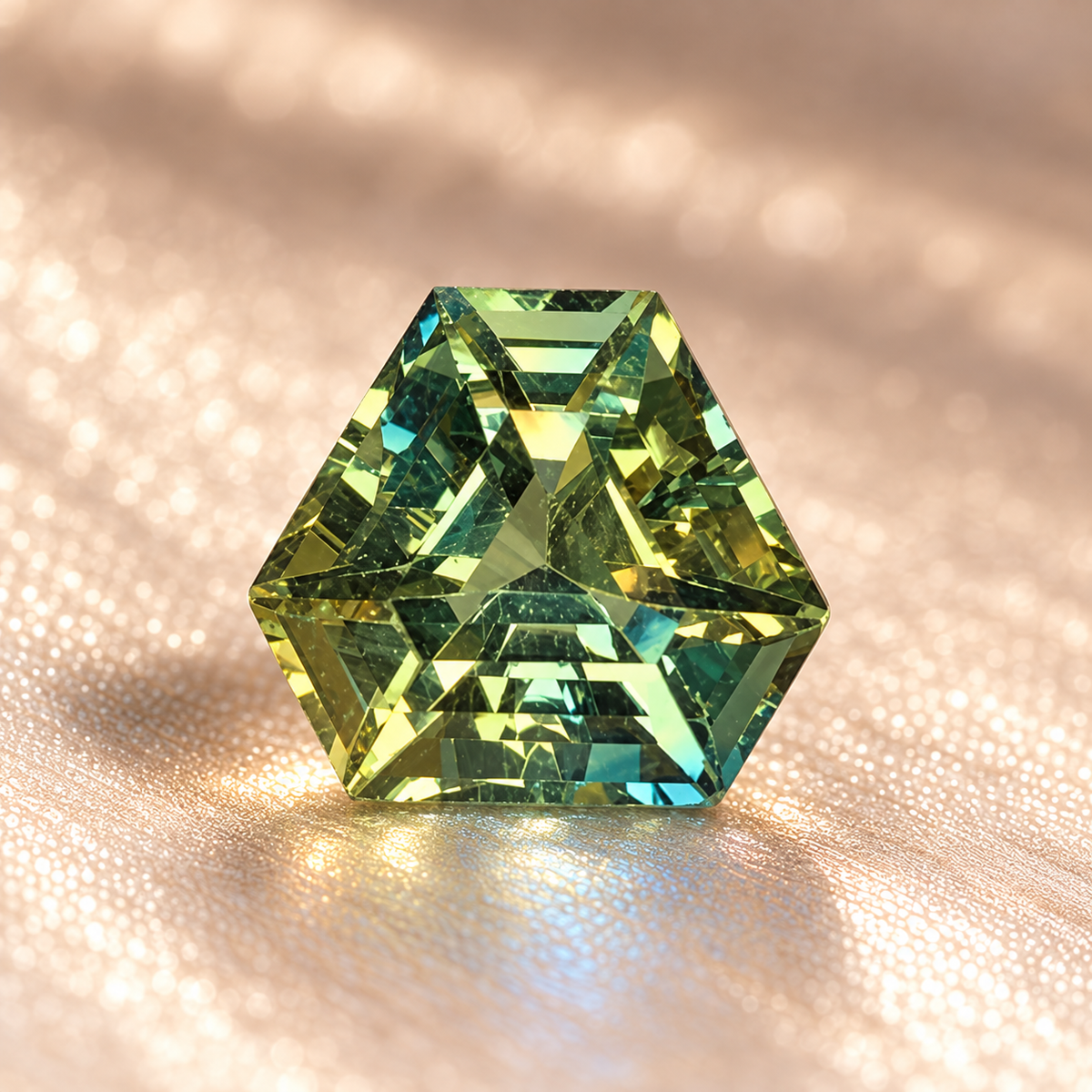 Natural Bi-Color Sapphire – 1.00 Carat - Unique Geometric Cut - (N) - Certified
