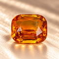Natural Orange Sapphire - 5.55 Carats - Cushion Cut - Heated (H) - Loupe Clean