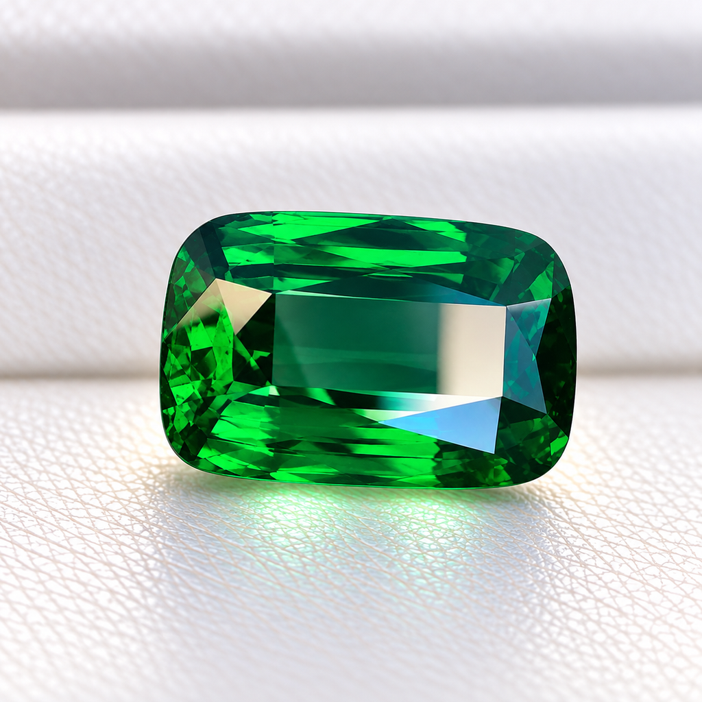 Natural Kijani Green Tsavorite Garnet – 5.35 Carats - Merelani Hills, Tanzania - Exceptional Color - Bellarephone Certified